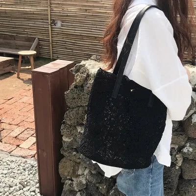 Sac mariée cabas en dentelle