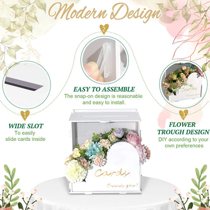 Urne mariage blanche cœur floral