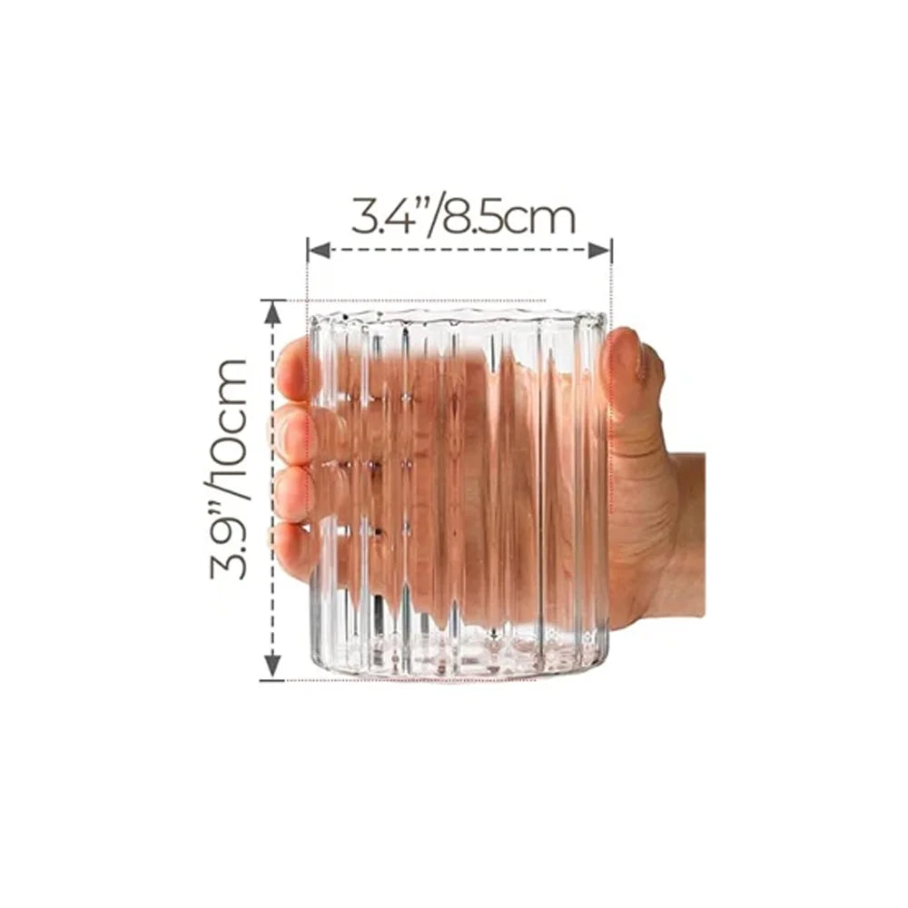 Vase Photophore Verre Strié Mariage — vue 7