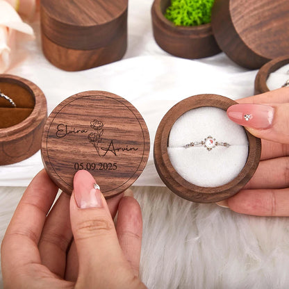 Coffret alliance bois gravé mariage