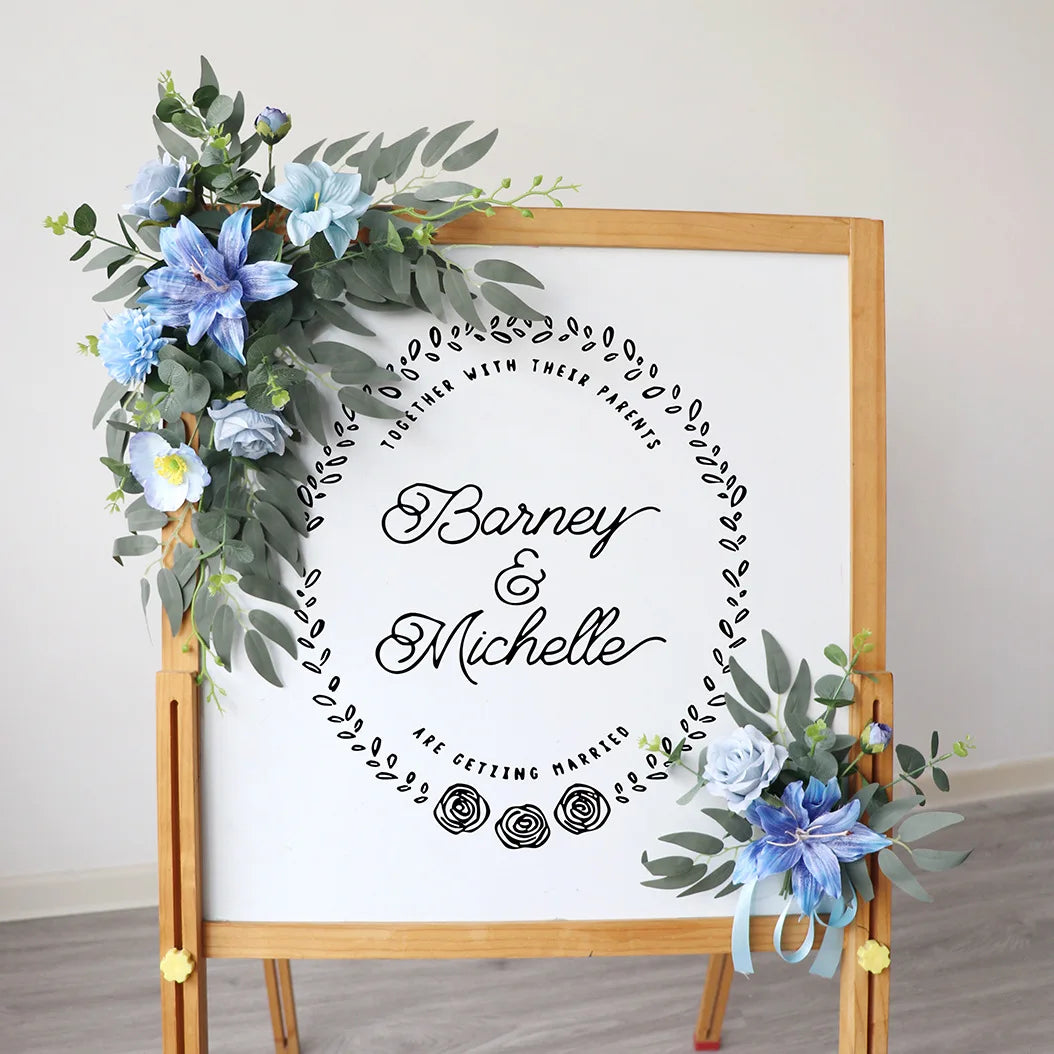 Guirlande fleurs artificielles panneau mariage arche