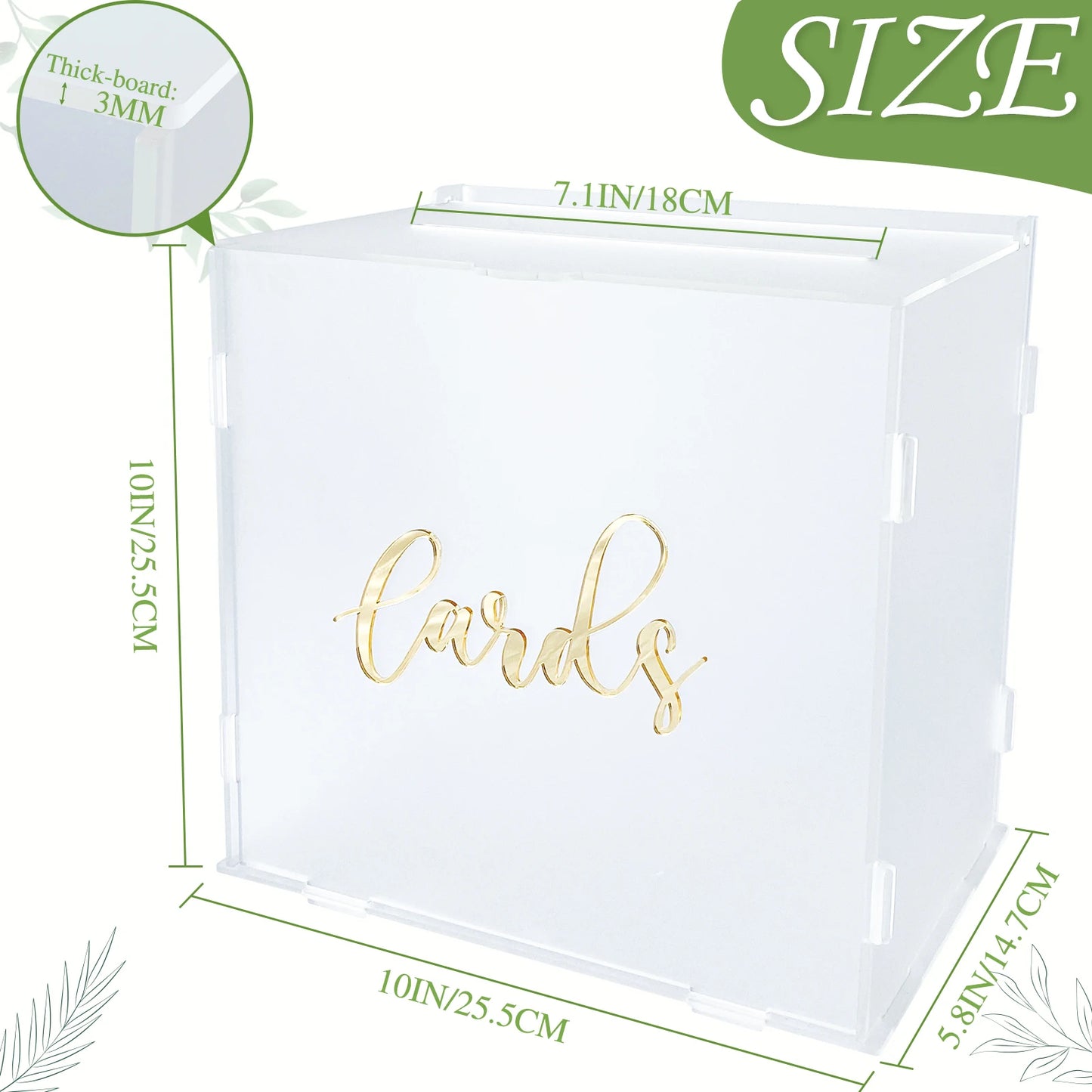 Urne mariage acrylique dépoli guirlande lumineuse