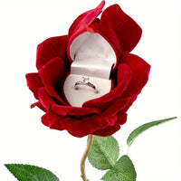 Boîte alliance rose flockée tige