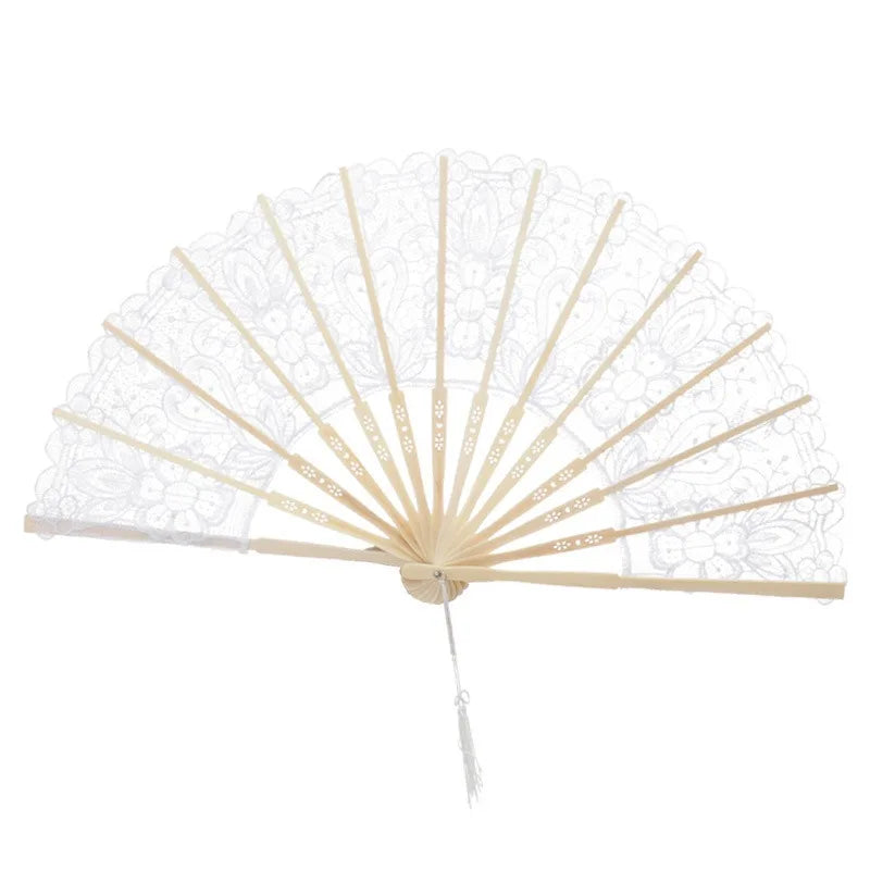 Éventail Dentelle Brodée Mariage Élégant