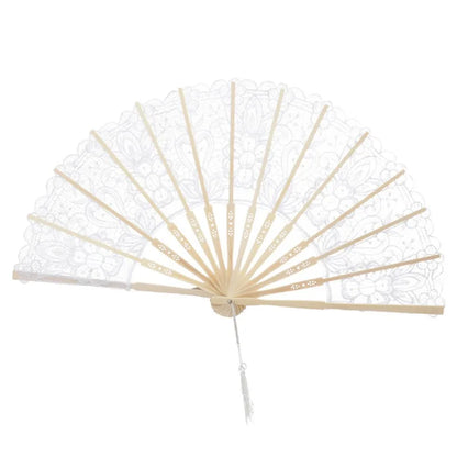 Éventail Dentelle Brodée Mariage Élégant