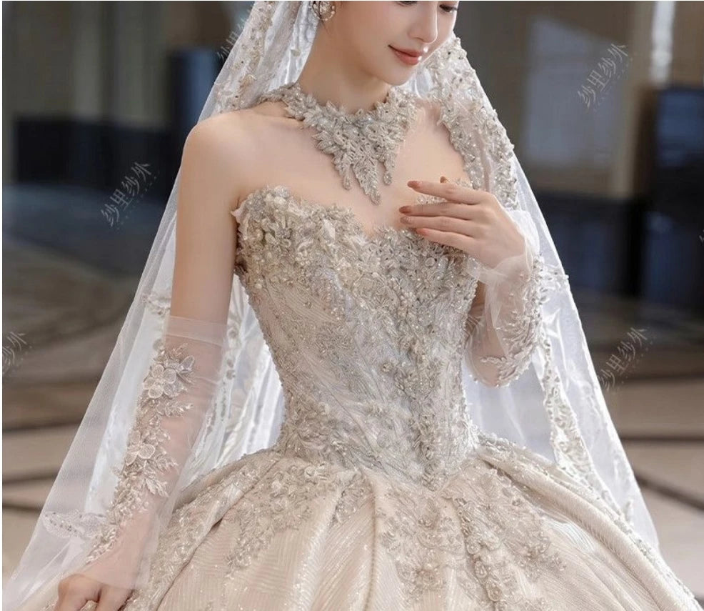 Gants de mariée sans doigts perlés — vue 3