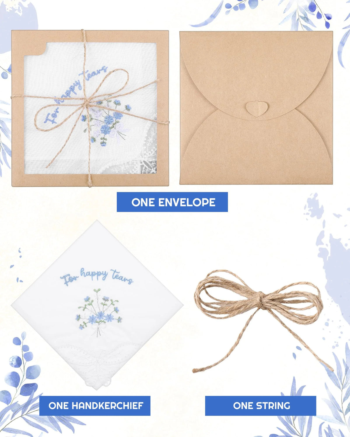 Mouchoirs Brodés en Coton Mariage