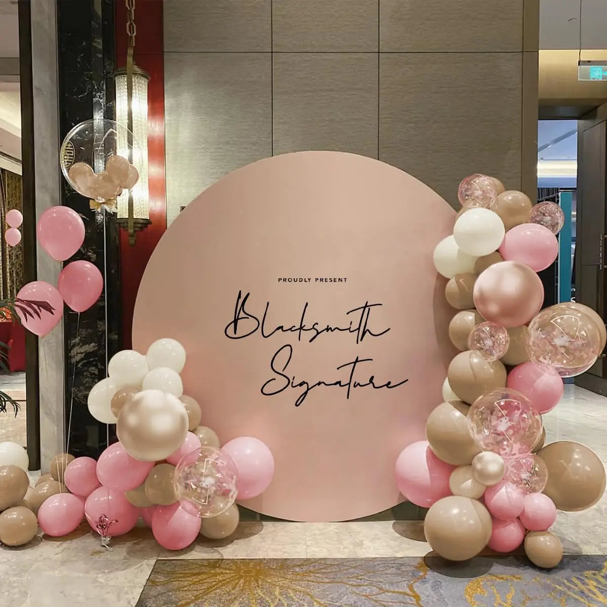 Arche Ballon Mariage Rose et Marron — vue 5