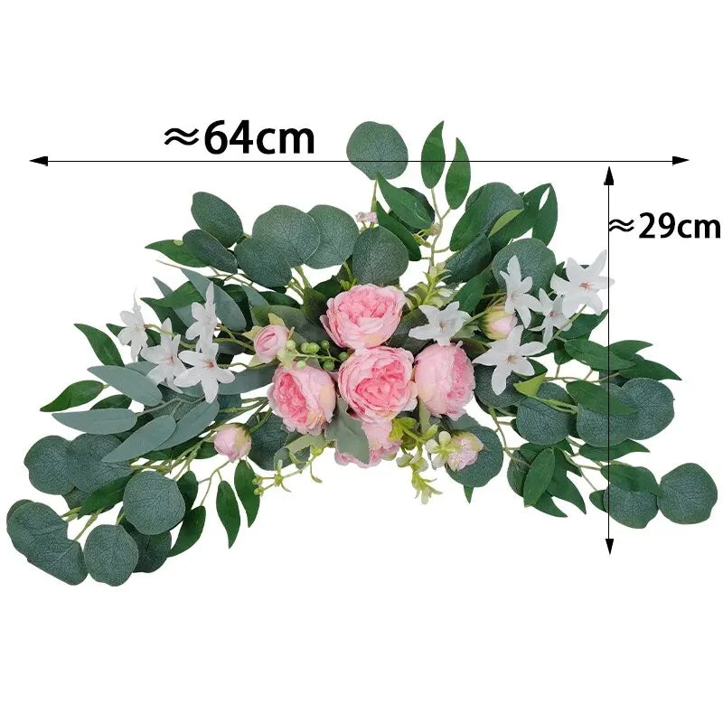 Guirlande Fleurs Artificielles Mariage Roses Eucalyptus — vue 7