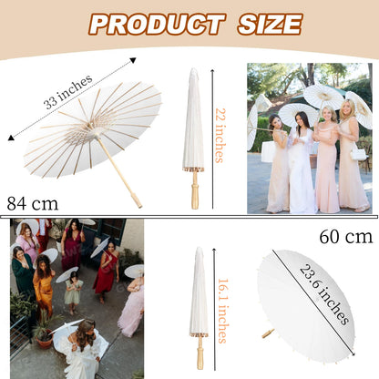 Ombrelles papier mariage en bambou
