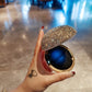 Luxury Diamond Round Engagement Velvet Ring Box LED Light Jewelry Organizer Earrings Case Wedding Proposal Gift Box Trinket Box