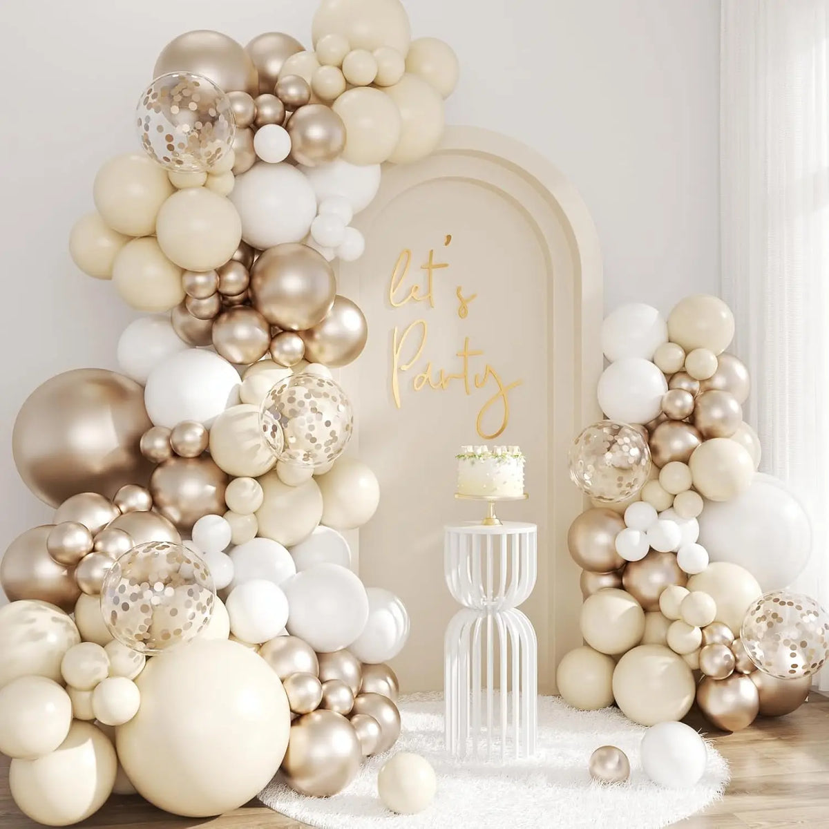 Arche Ballon Mariage Or Champagne