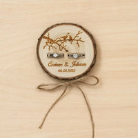 Porte alliance rondin bois gravé — vue 5