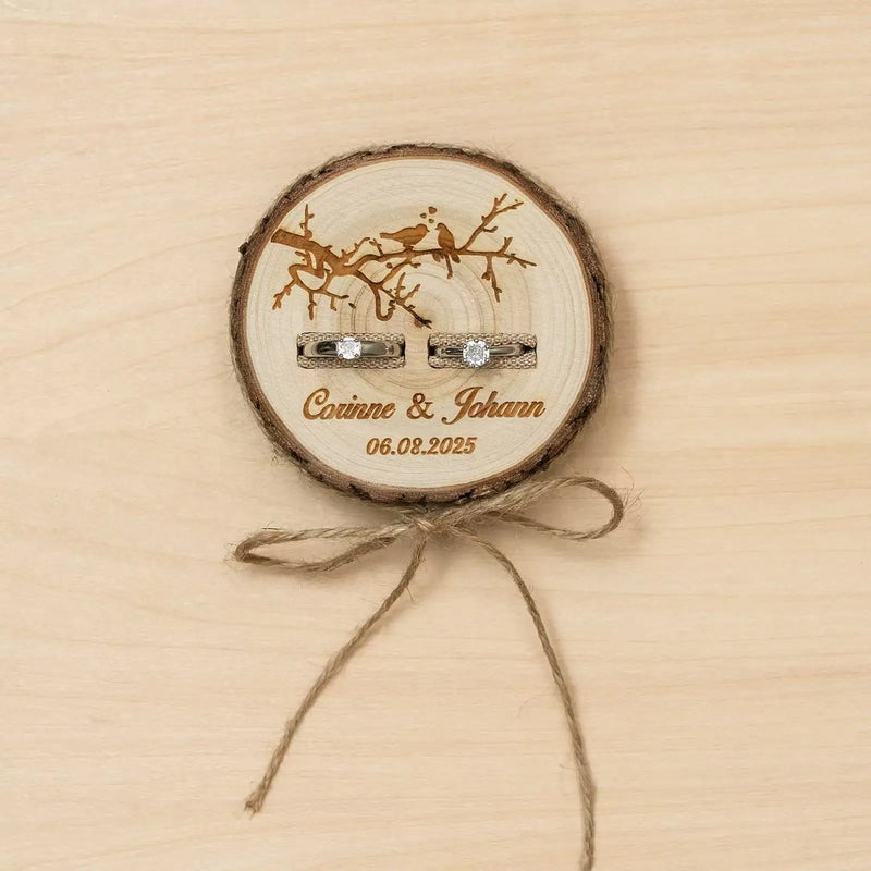 Porte alliance rondin bois gravé — vue 5