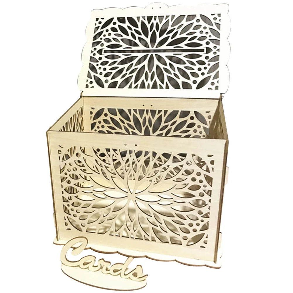 Urne mariage bois champêtre grand format