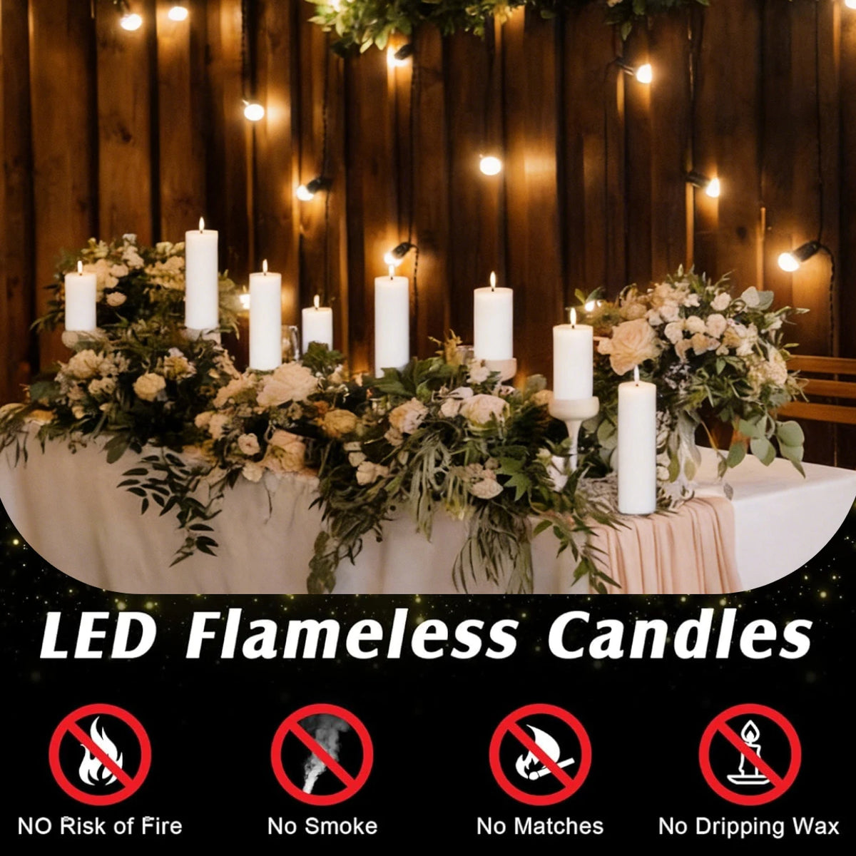 Bougies LED Piliers Mariage