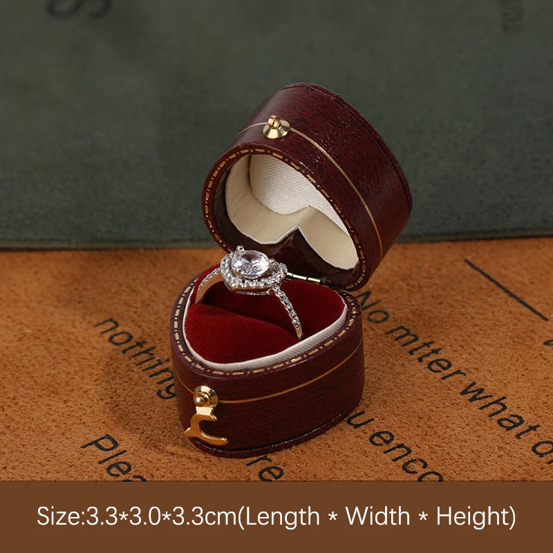 Écrin bague fiançailles vintage simili cuir — vue 21