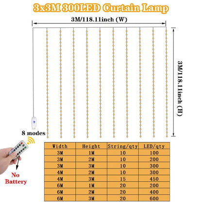 Rideau lumineux mariage LED télécommandé USB