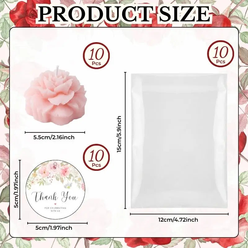 Bougies Pivoine Rose Cadeau Invités