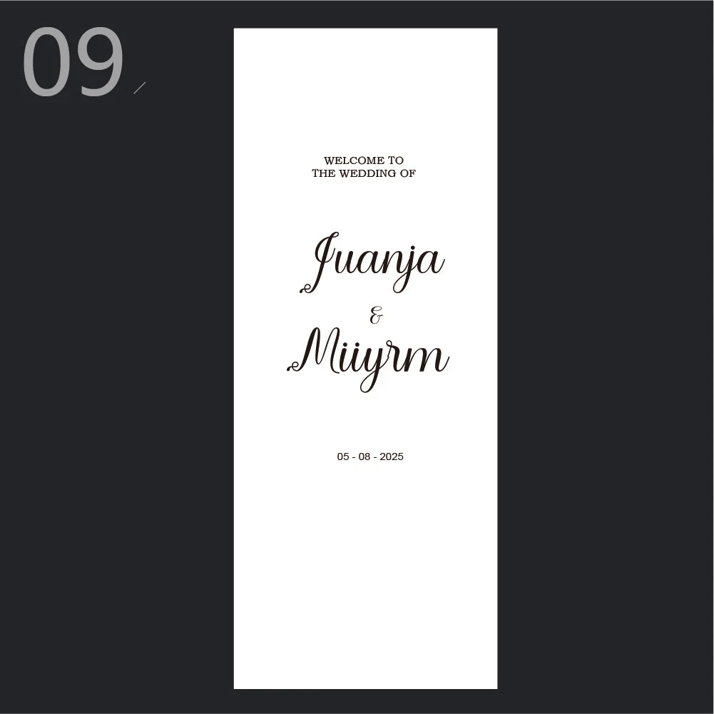 Panneau Bienvenue Mariage Tissu Blanc Suspendu