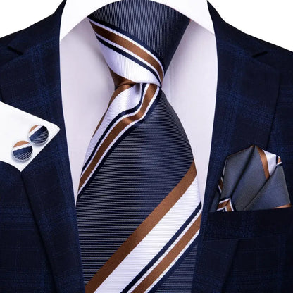 Coffret Cravate Mariage Homme avec Pochette et Manchettes