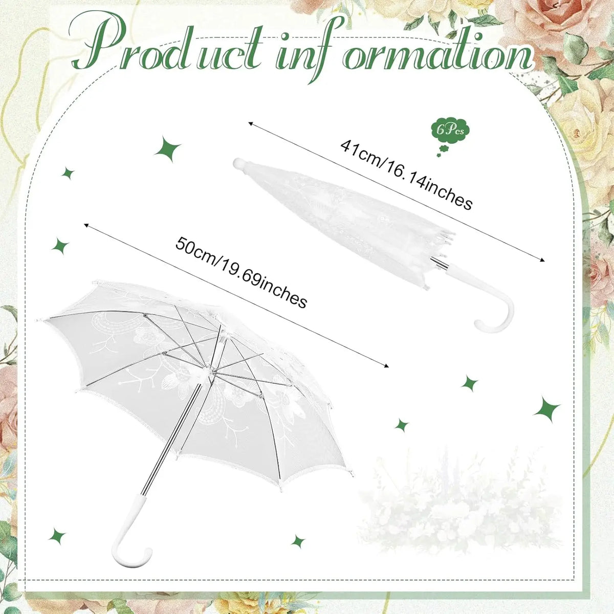 Lot d'ombrelles mariage en dentelle