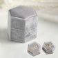 Personalized Hexagon Velvet Wedding Ring Box Engraved Name Date Bridal Jewelry Storage Box Engagement Decor