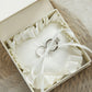 Coussin alliance cœur blanc tulle
