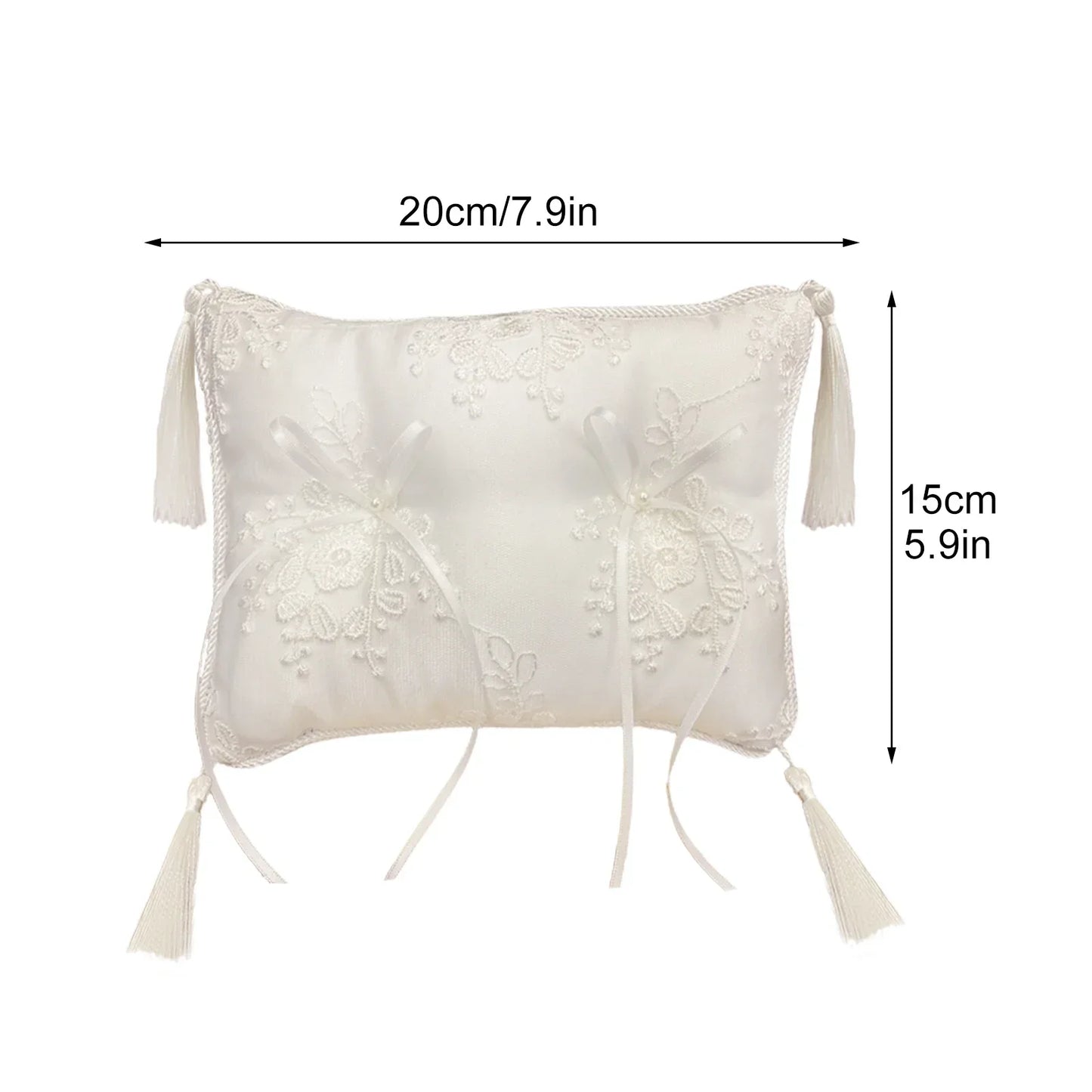 Coussin alliance perles et ruban