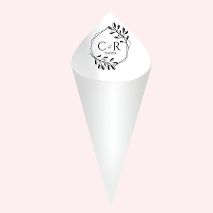 Cônes à confettis mariage personnalisés