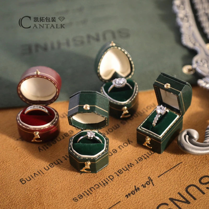 Écrin bague fiançailles vintage simili cuir — vue 2