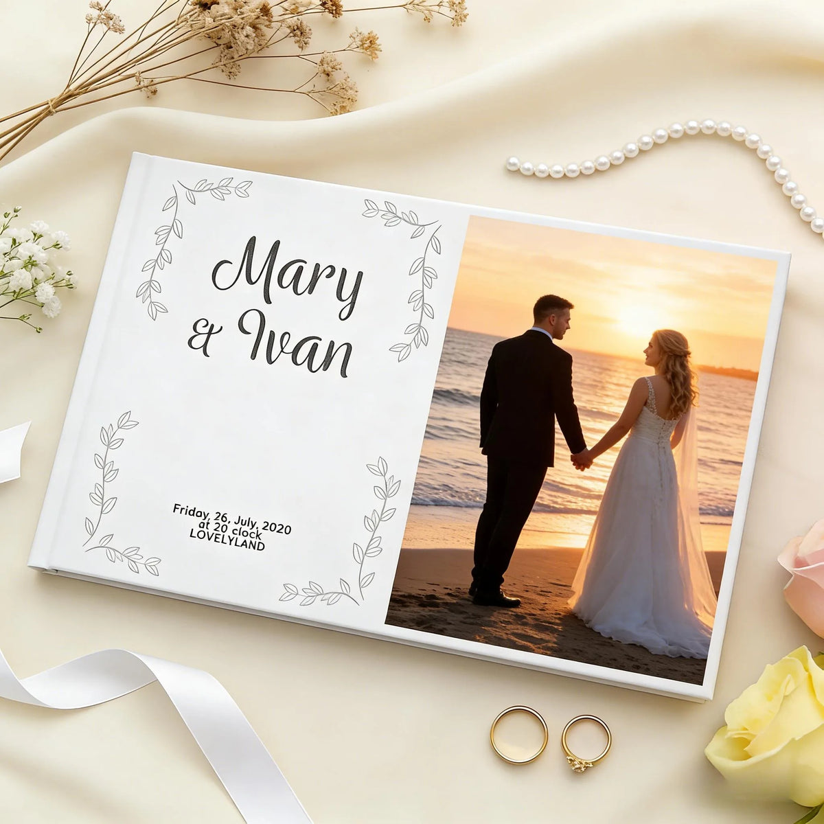Livre d'or mariage personnalisé photo couple — vue 2