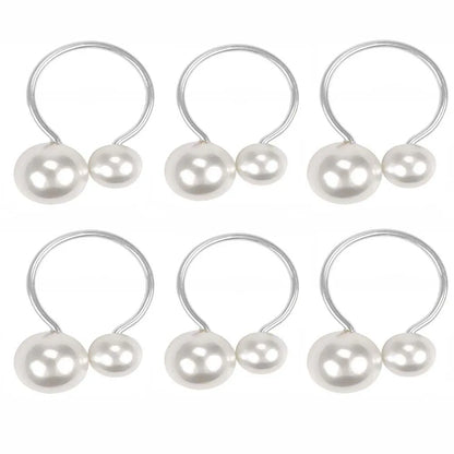 Rond de serviette mariage perle lot de 6