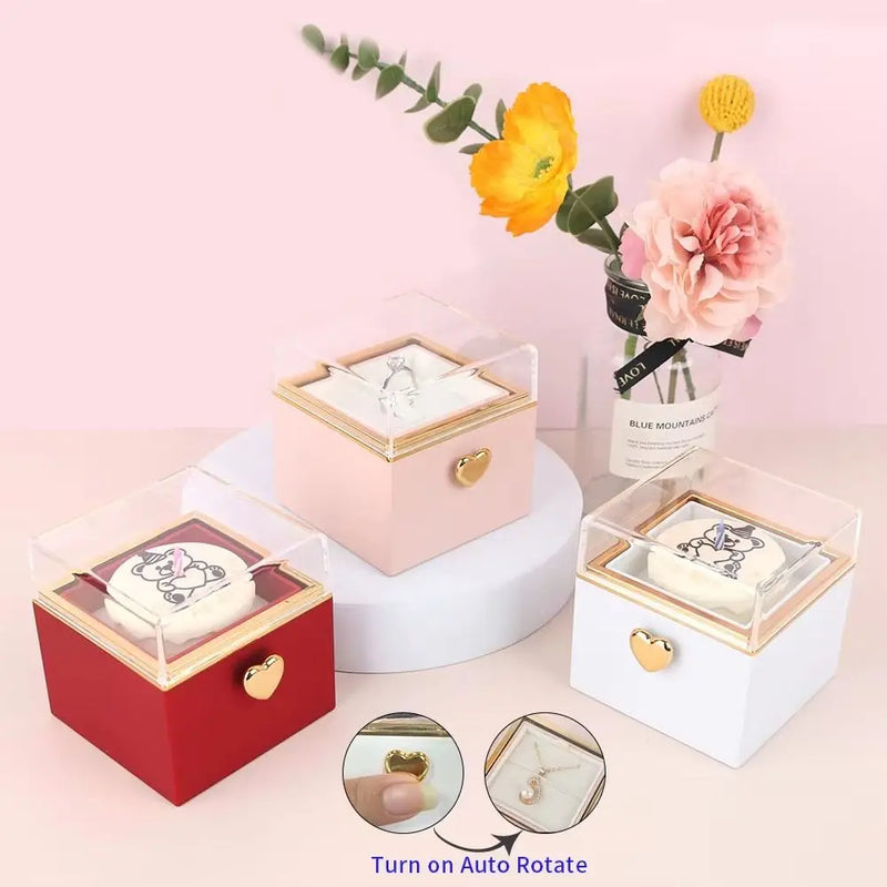 Boîte demande en mariage ourson rotative