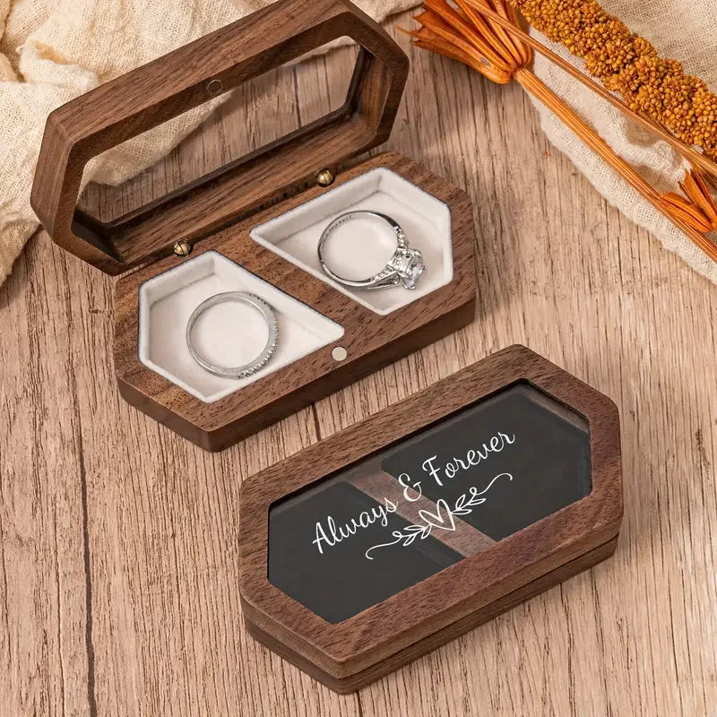 Boîte alliance bois hexagonale vitrée — vue 6