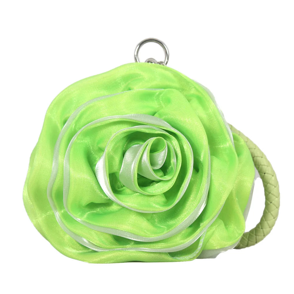Sac pochette mariée fleur de rose