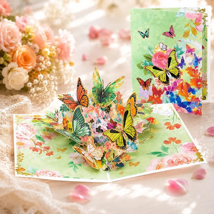 Carte Pop-Up 3D Fleurs et Mariage