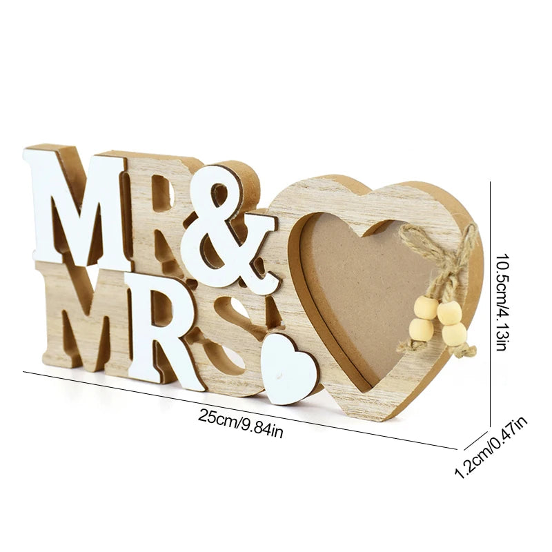 Cadre Photo Cœur Bois Mariage