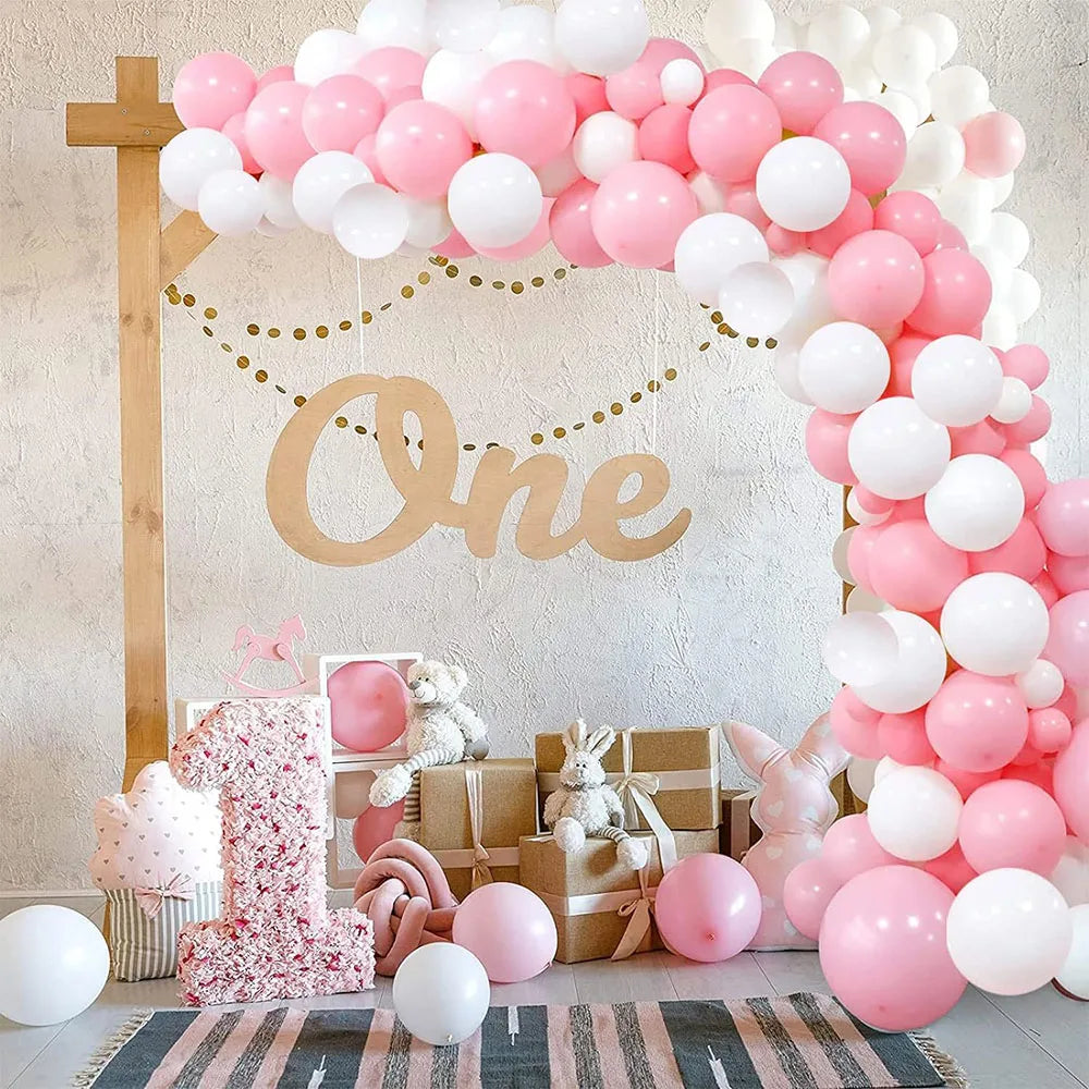 Ballons Mariage Rose et Blanc Confettis