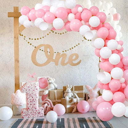 Ballons Mariage Rose et Blanc Confettis