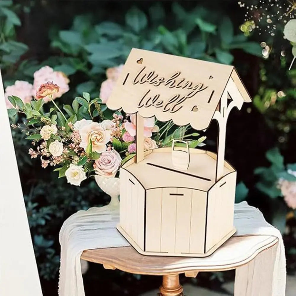 Urne Mariage Puits à Souhaits Bois Champêtre
