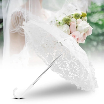 Ombrelle de mariage en dentelle blanche — vue 5