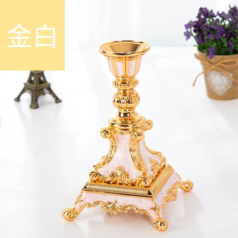 Bougeoir Mariage Chandelle Métal Doré — vue 6