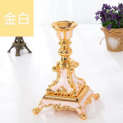Bougeoir Mariage Chandelle Métal Doré — vue 6