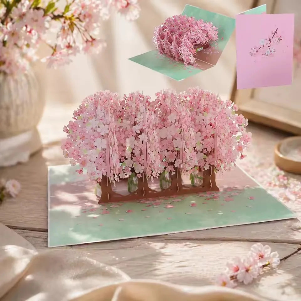 Carte Pop-Up 3D Fleurs et Mariage
