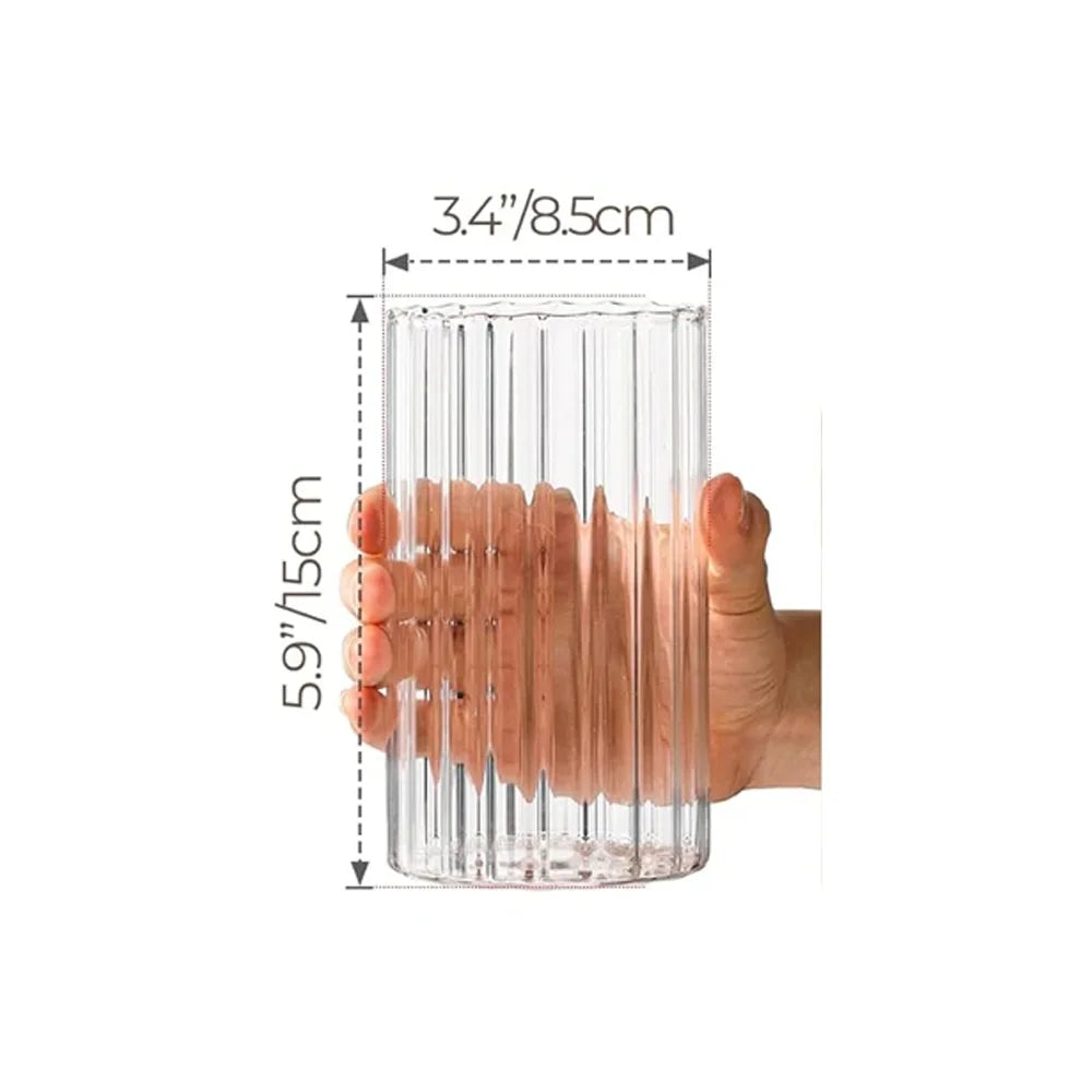 Vase Photophore Verre Strié Mariage — vue 8