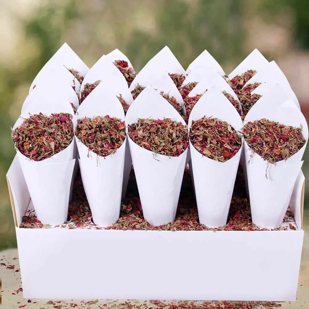 Cône à pétales mariage fleurs séchées