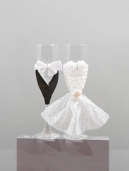 Flûtes Champagne Mariage Costume et Robe — vue 5