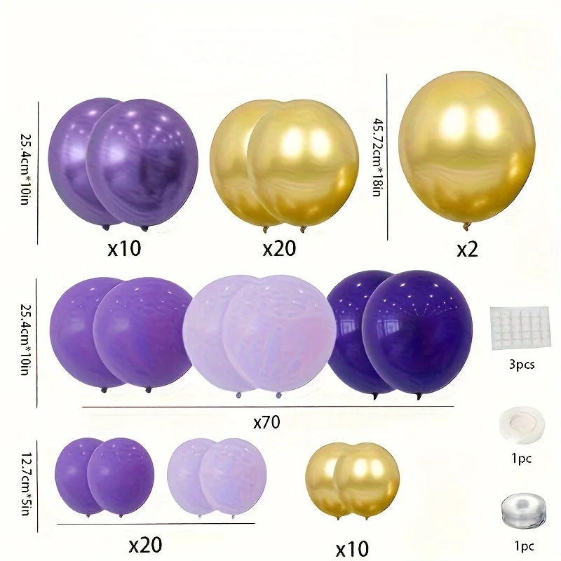 Arche Ballon Mariage Violet Doré