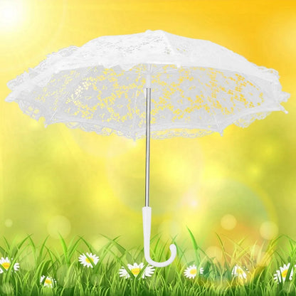 Ombrelle de mariage en dentelle blanche
